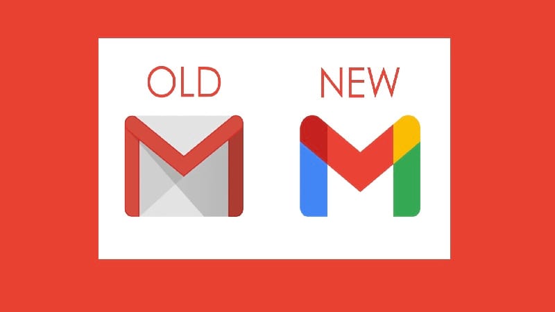 Hình ảnh cũ và mới của dịch vụ Gmail. Bên trái là cũ và bên phải là mới. 
