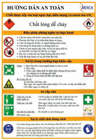 Bảng chỉ dẫn an toàn hóa chất chi tiết bằng tiếng Việt