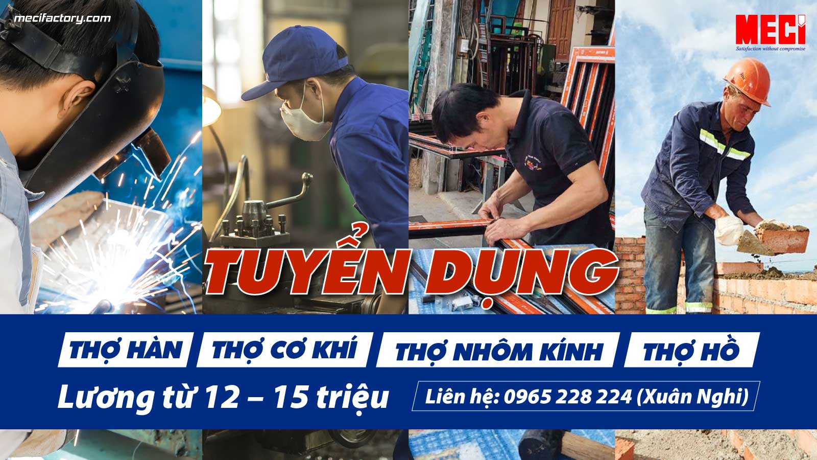 ảnh bìa của tuyển dụng thợ hàn/cơ khí/nhôm kính/thợ hồ